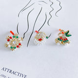 Christmas Earrings Pearl Zircon Bell Snowflake Snail DIY Stud Earring