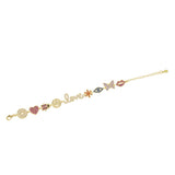 Micro Pave Cz Girl Lucky Eye Flower Animals Charm Bracelet