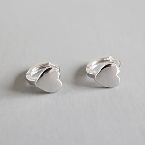 925 Silver Heart Hoop Earrings for Women, Jewelry Gift