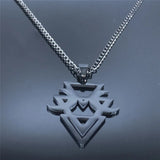 Geometric Stainless Steel Moon Necklace Women Witchcraft Jewelry