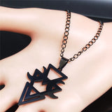 Geometric Stainless Steel Moon Necklace Women Witchcraft Jewelry