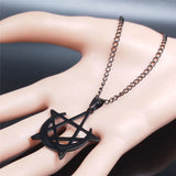 Gothic Moon & Pentagram Stainless Steel Necklace