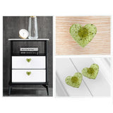 Heart Shape Crystal Stone Drawer Knobs Resin Gravels Pulls Handles