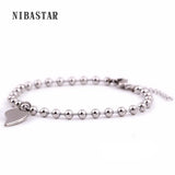 Heart Shape Pendant Stainless Steel Bracelet