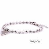 Heart Shape Pendant Stainless Steel Bracelet