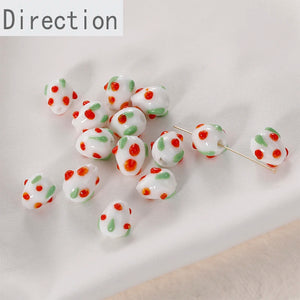 Ins Wind Strawberry Czech Beads Glass Loose DIY Bracelet Jewelry Materials