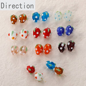 Ins Wind Strawberry Czech Beads Glass Loose DIY Bracelet Jewelry Materials