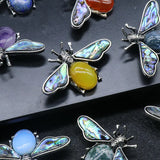 Insect Pendant Natural Stone Necklace Christmas Jewelry