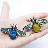 Insect Pendant Natural Stone Necklace Christmas Jewelry