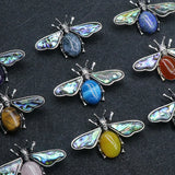 Insect Pendant Natural Stone Necklace Christmas Jewelry