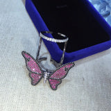 Butterfly Ring Open Rings Women Cubic Zirconia Jewelry