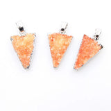 Triangle Amethys Quartz Crystal Pendant Women Jewelry Gift