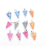 Triangle Amethys Quartz Crystal Pendant Women Jewelry Gift