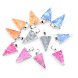 Triangle Amethys Quartz Crystal Pendant Women Jewelry Gift
