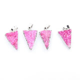 Triangle Amethys Quartz Crystal Pendant Women Jewelry Gift