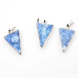 Triangle Amethys Quartz Crystal Pendant Women Jewelry Gift