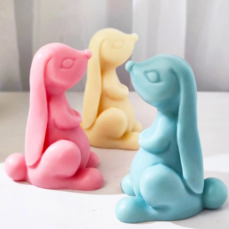 Long Ear Rabbit Scented Candle Silicone Mold