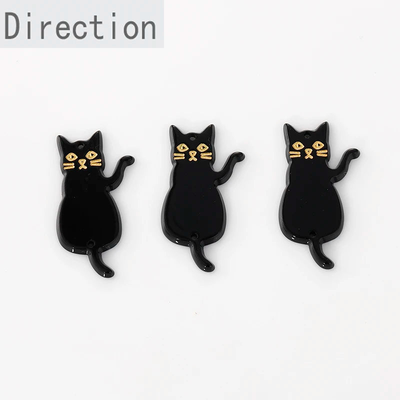 Acrylic Lucky Cat Long Tail Pendant for DIY Earrings