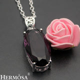 Oval Amethyst Topaz Necklace Pendant - Hot Mother's Jewelry