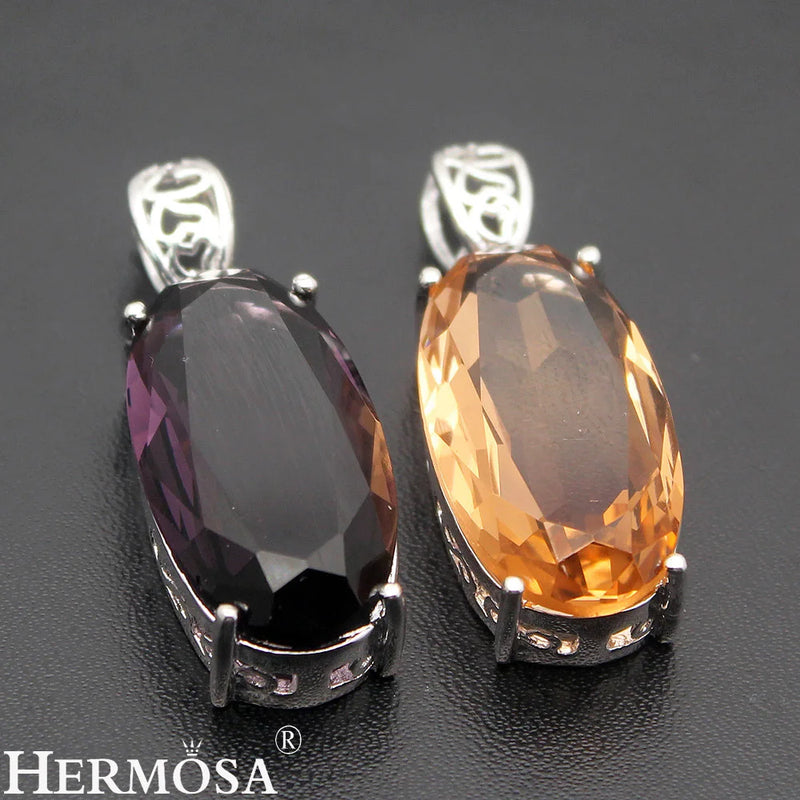 Oval Amethyst Topaz Necklace Pendant - Hot Mother's Jewelry