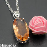 Oval Amethyst Topaz Necklace Pendant - Hot Mother's Jewelry