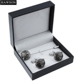 Owl Brooch Pin Men's Cufflinks Set Animal Jewelry