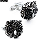 Owl Brooch Pin Men's Cufflinks Set Animal Jewelry
