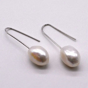 Freshwater Baroque Pearl 925 Sterling Silver Earrings