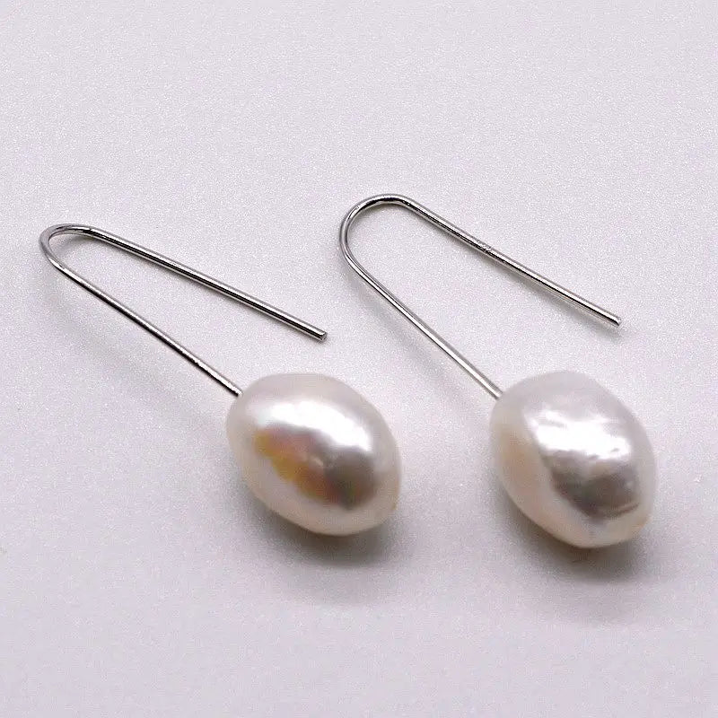 Freshwater Baroque Pearl 925 Sterling Silver Earrings