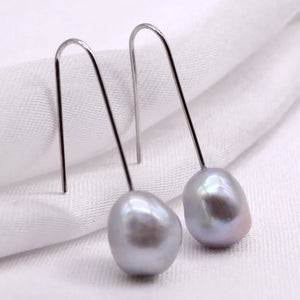 Freshwater Baroque Pearl 925 Sterling Silver Earrings