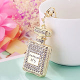Perfume Fragrance Bottle Charm Pendent Rhinestone Keychain