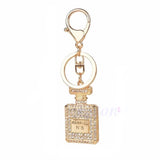 Perfume Fragrance Bottle Charm Pendent Rhinestone Keychain