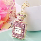 Perfume Fragrance Bottle Charm Pendent Rhinestone Keychain