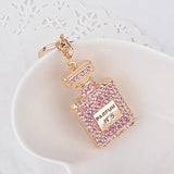 Perfume Fragrance Bottle Charm Pendent Rhinestone Keychain
