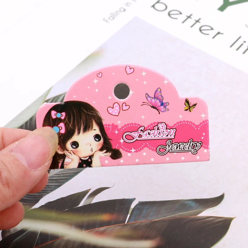 100pcs Pink Jewelry Packaging Cards 4.8x6.2cm