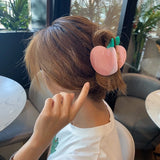 Pink Peach Hairpin Geometric Fruit Hair Clip Acetic Acid Claw for Women