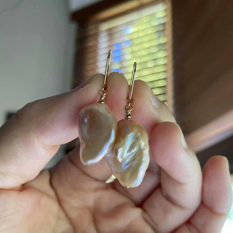 Purple Baroque Pearl 14k Earrings - DIY Wedding Jewelry