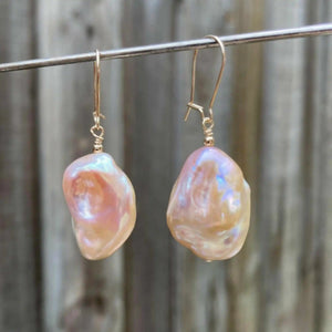 Purple Baroque Pearl 14k Earrings - DIY Wedding Jewelry