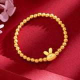 Lovely Rabbit Elastic Bracelet 24K Beaded Bracelet Women Gift