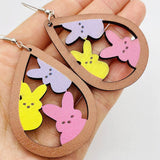 Dinosaur Wood Dangle Earrings for Women Girlfriend Gift