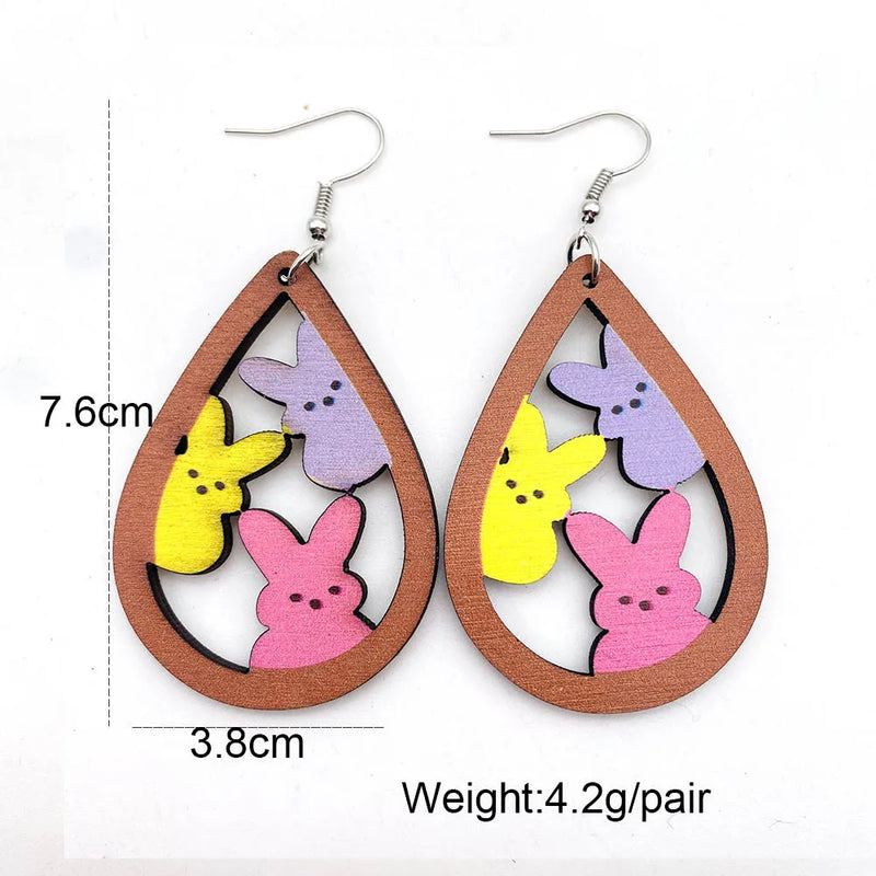 Dinosaur Wood Dangle Earrings for Women Girlfriend Gift