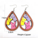 Dinosaur Wood Dangle Earrings for Women Girlfriend Gift