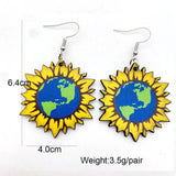 Dinosaur Wood Dangle Earrings for Women Girlfriend Gift