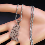 Raccoon Pendant Necklace Stainless Steel Animal Chain N6115