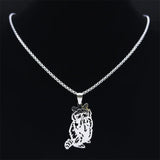 Raccoon Pendant Necklace Stainless Steel Animal Chain N6115