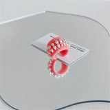 Resin Teeth Brackets Rings for Women Men Open Lover Rings