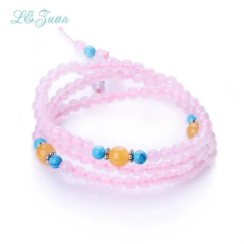 Romantic Rose Quartz Bangles for Women 0165