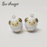 Sheep Cartoon Bells Pendant Bracelet Necklace Hanging Charms
