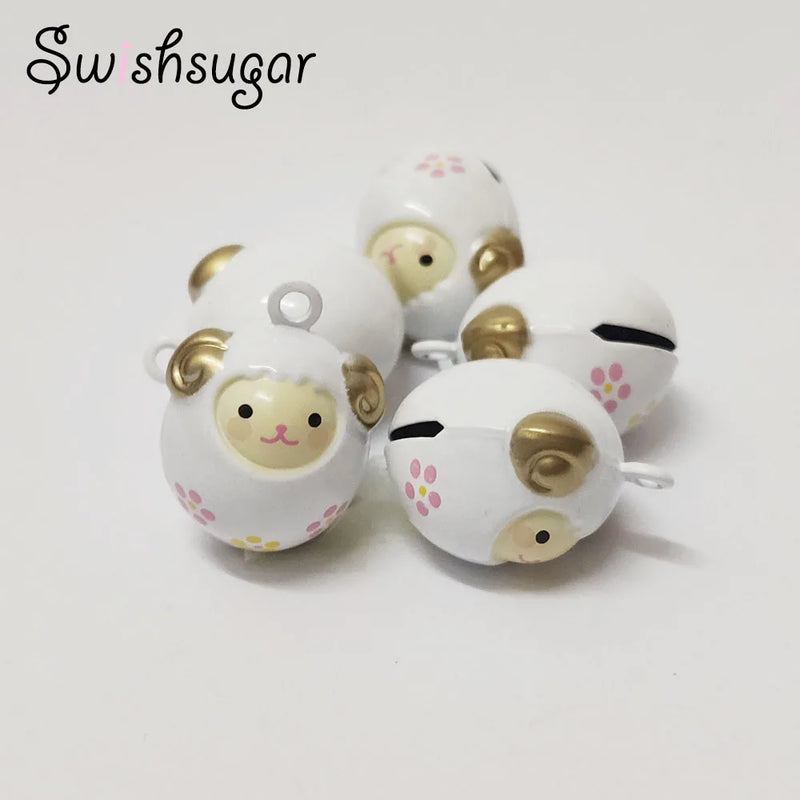 Sheep Cartoon Bells Pendant Bracelet Necklace Hanging Charms