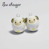 Sheep Cartoon Bells Pendant Bracelet Necklace Hanging Charms